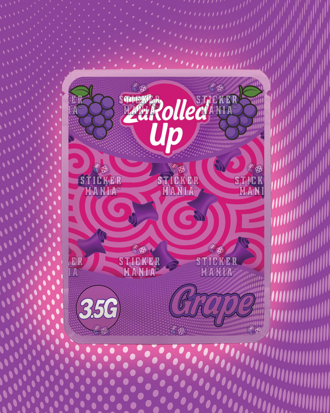 Za Rolled Up Grape | Pre-Made Sticker Bag | 3.5g