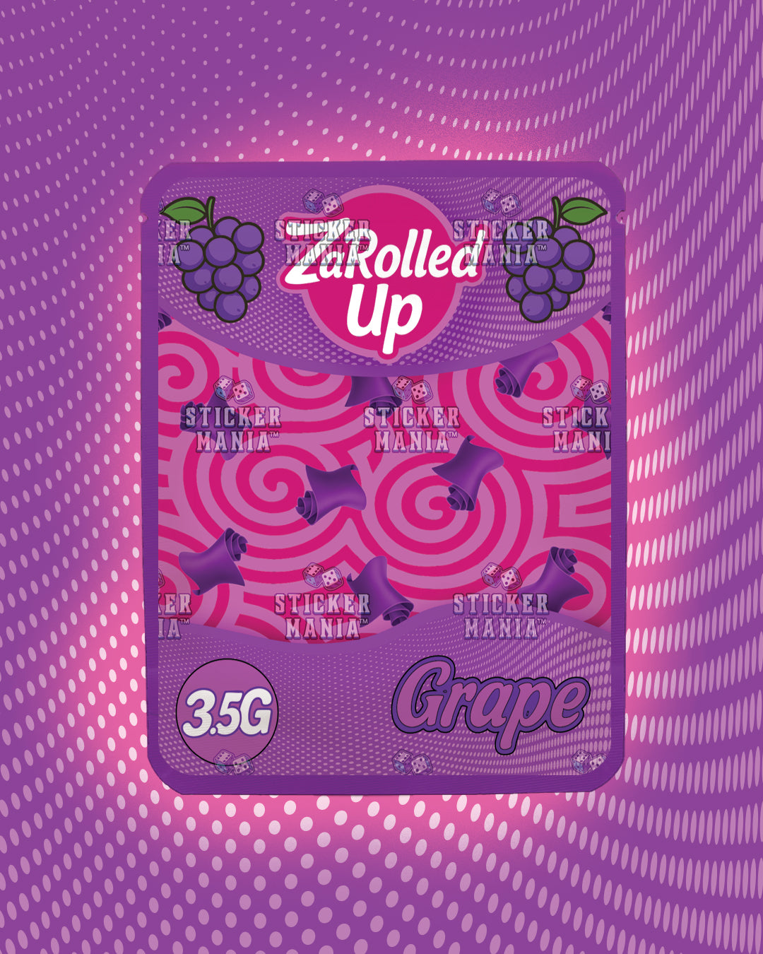 Za Rolled Up Grape | Pre-Made Sticker Bag | 3.5g