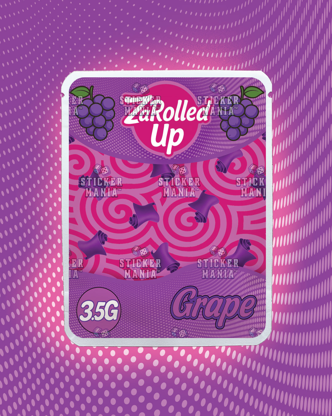Za Rolled Up Grape | Pre-Made Sticker Bag | 3.5g