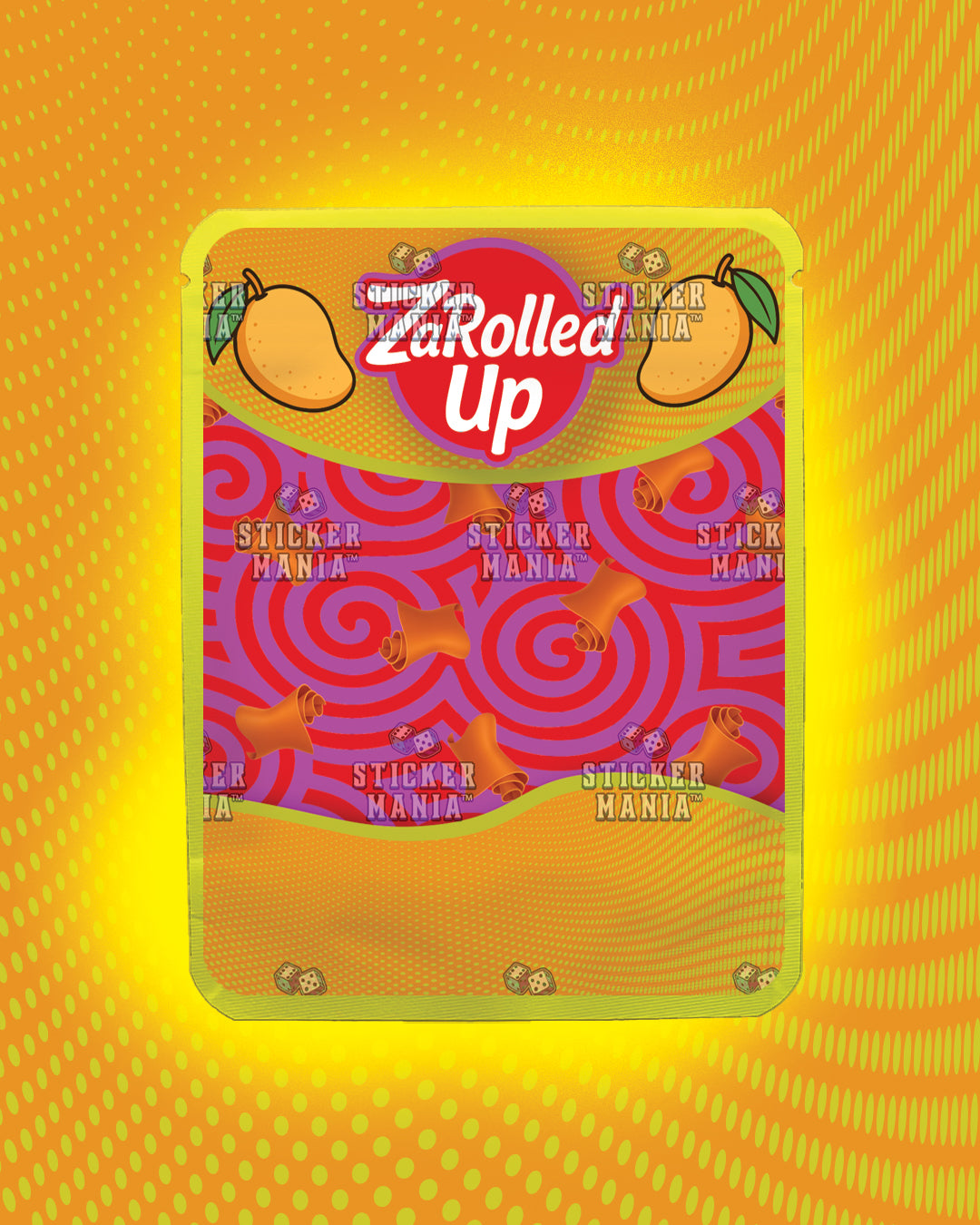 Za Rolled Up Mango | Pre-Made Sticker Bag | 3.5g
