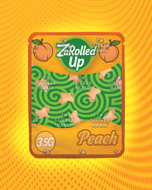 Za Rolled Up Peach | Pre-Made Sticker Bag | 3.5g
