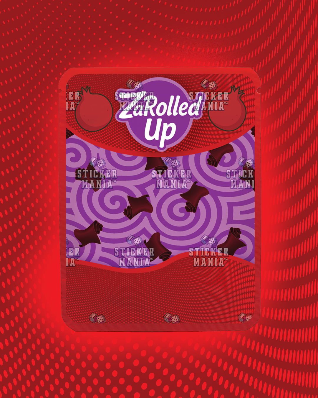 Za Rolled Up Pomegranate | Pre-Made Sticker Bag | 3.5g