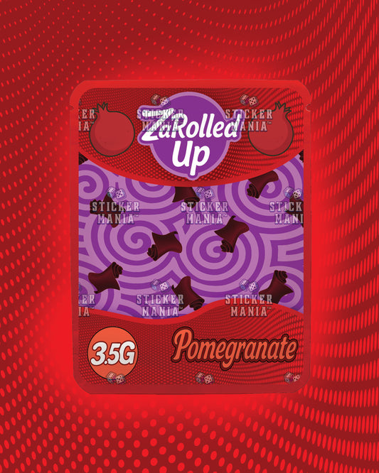 Za Rolled Up Pomegranate | Pre-Made Sticker Bag | 3.5g