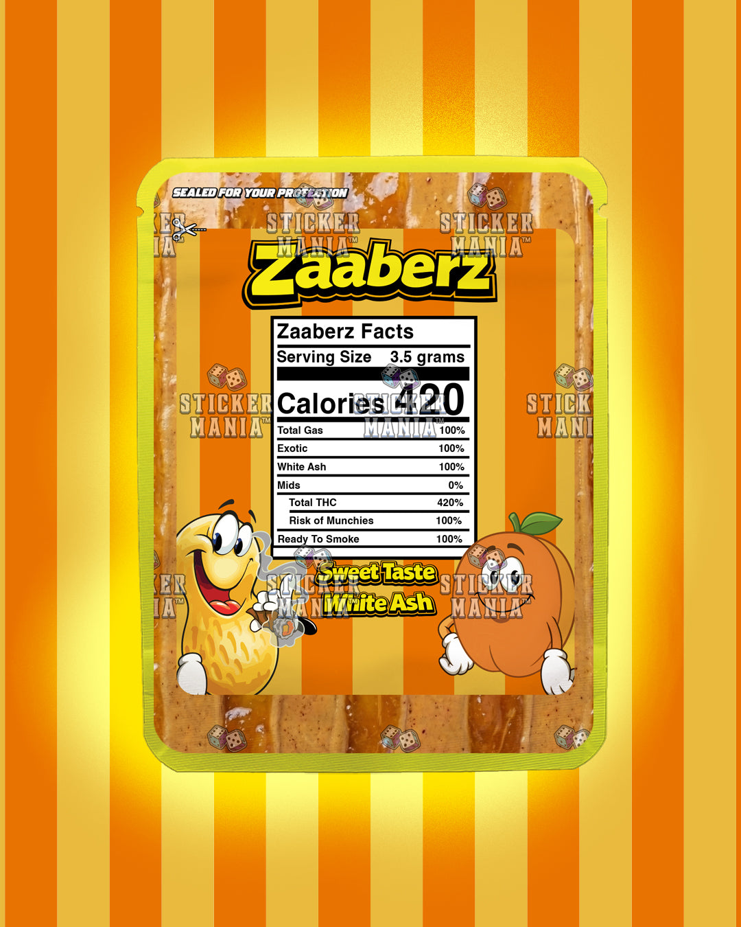Zaaberz Apricot | Pre-Made Sticker Bag | 3.5g