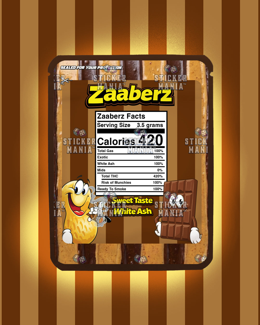 Zaaberz Chocolate | Pre-Made Sticker Bag | 3.5g