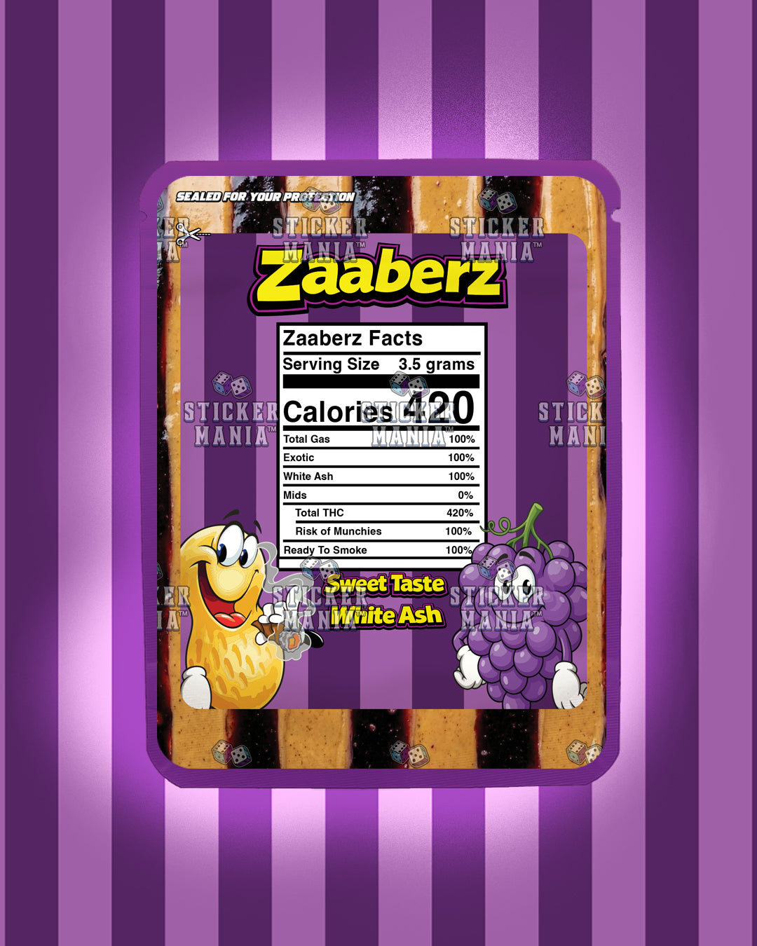 Zaaberz Grape | Pre-Made Sticker Bag | 3.5g