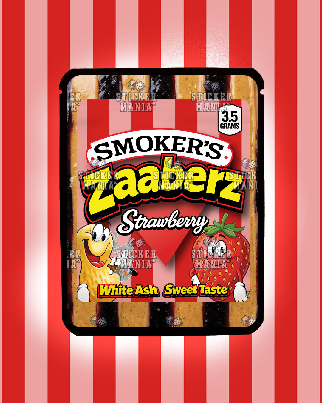 Zaaberz Strawberry | Pre-Made Sticker Bag | 3.5g