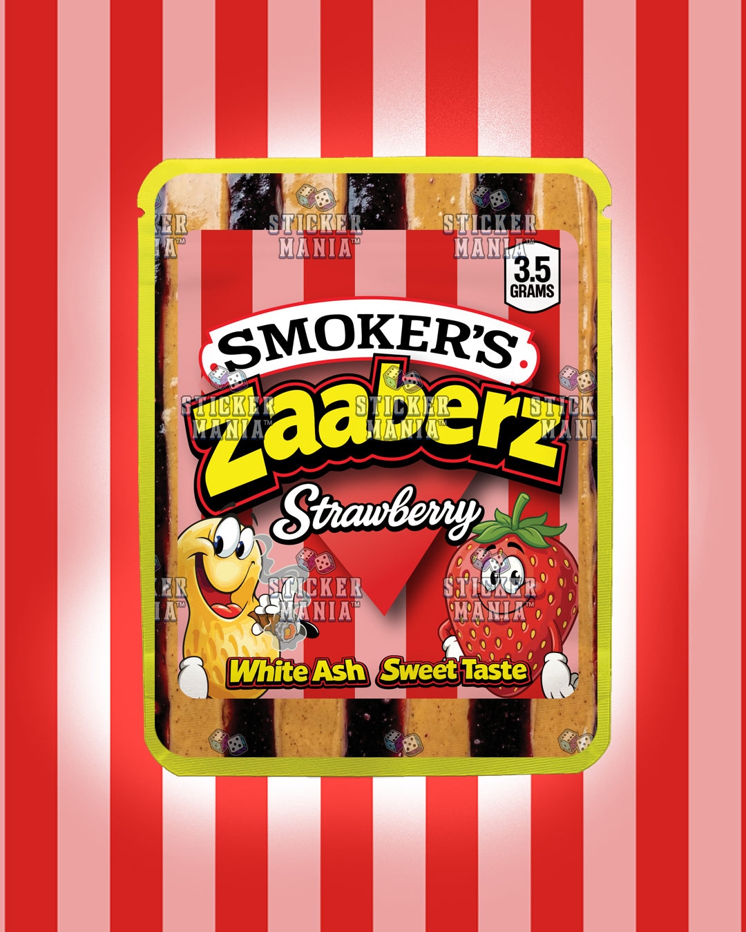 Zaaberz Strawberry | Pre-Made Sticker Bag | 3.5g