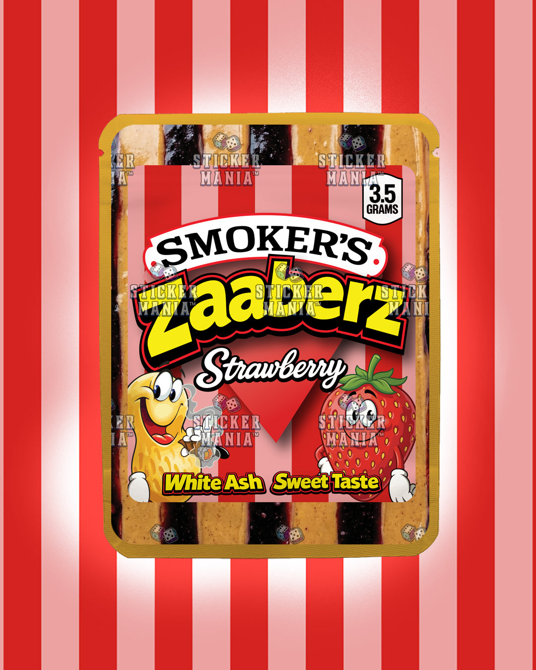 Zaaberz Strawberry | Pre-Made Sticker Bag | 3.5g