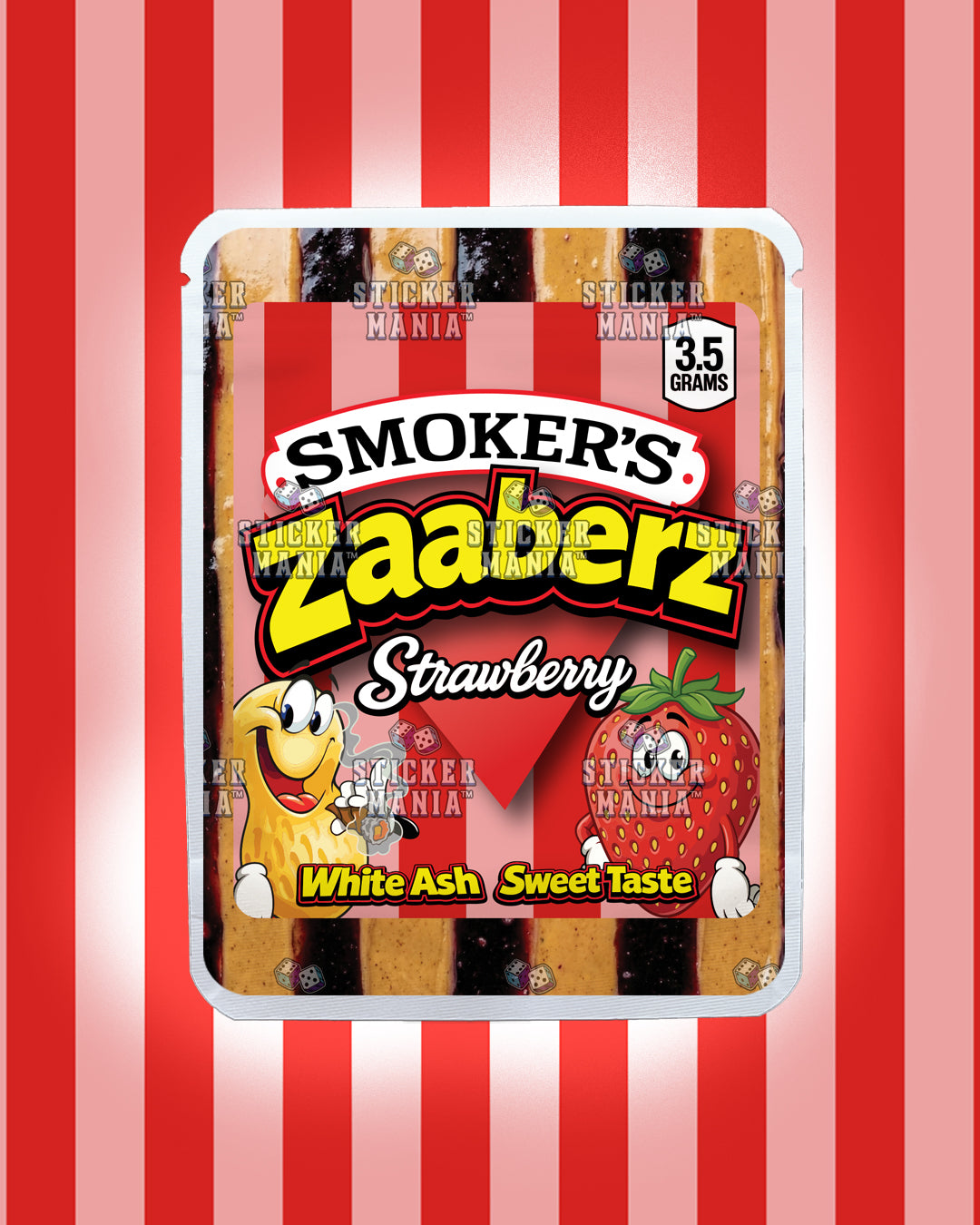 Zaaberz Strawberry | Pre-Made Sticker Bag | 3.5g