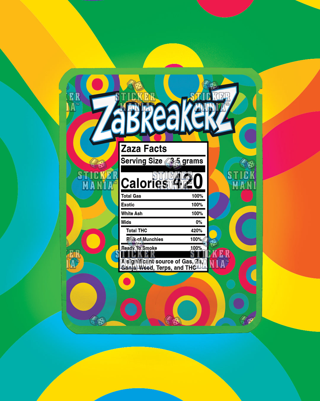 Zabreakerz Kiwi | Pre-Made Sticker Bag | 3.5g