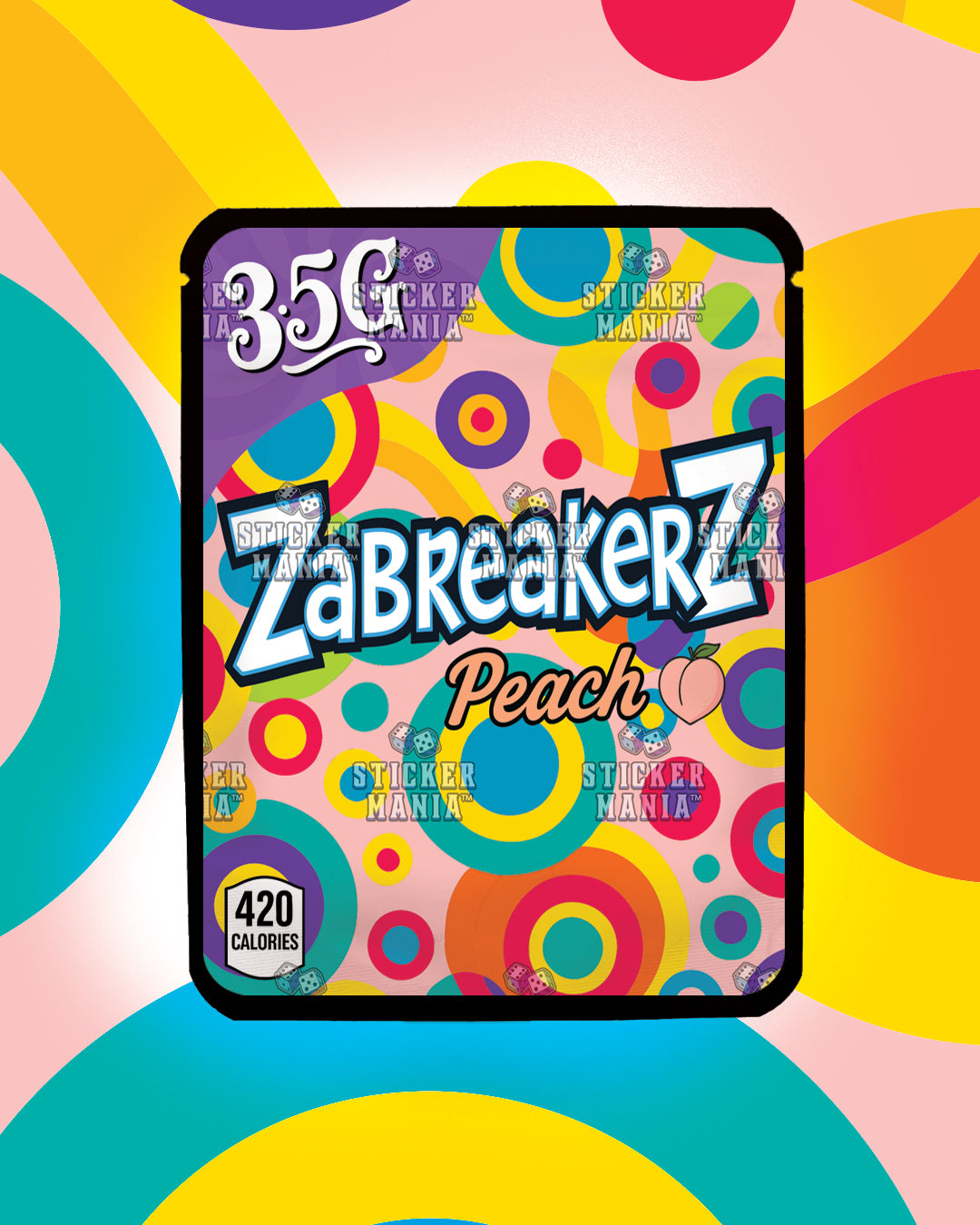 Zabreakerz Peach | Pre-Made Sticker Bag | 3.5g