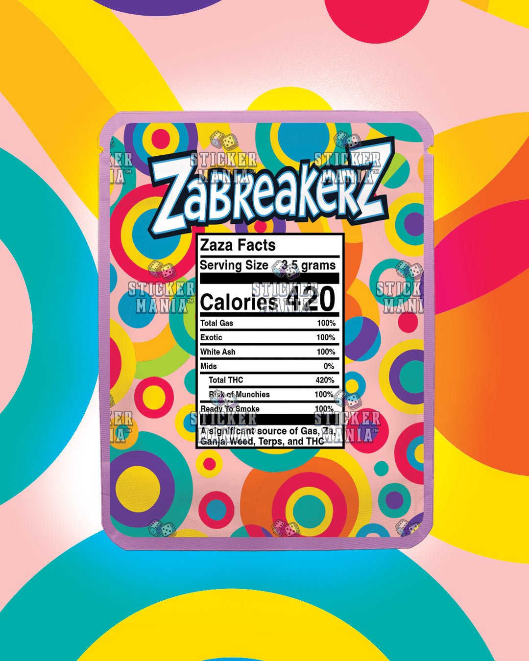 Zabreakerz Peach | Pre-Made Sticker Bag | 3.5g