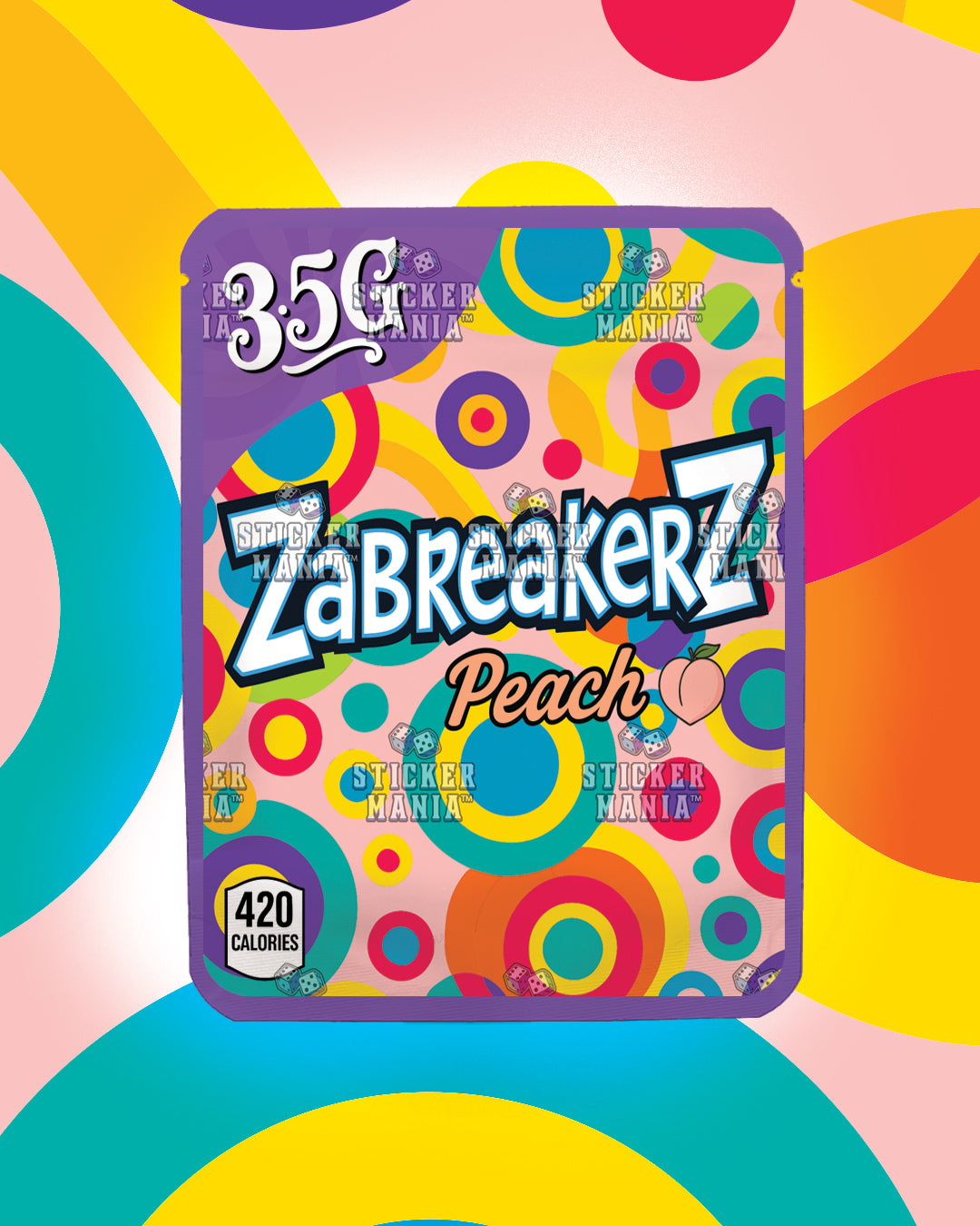 Zabreakerz Peach | Pre-Made Sticker Bag | 3.5g