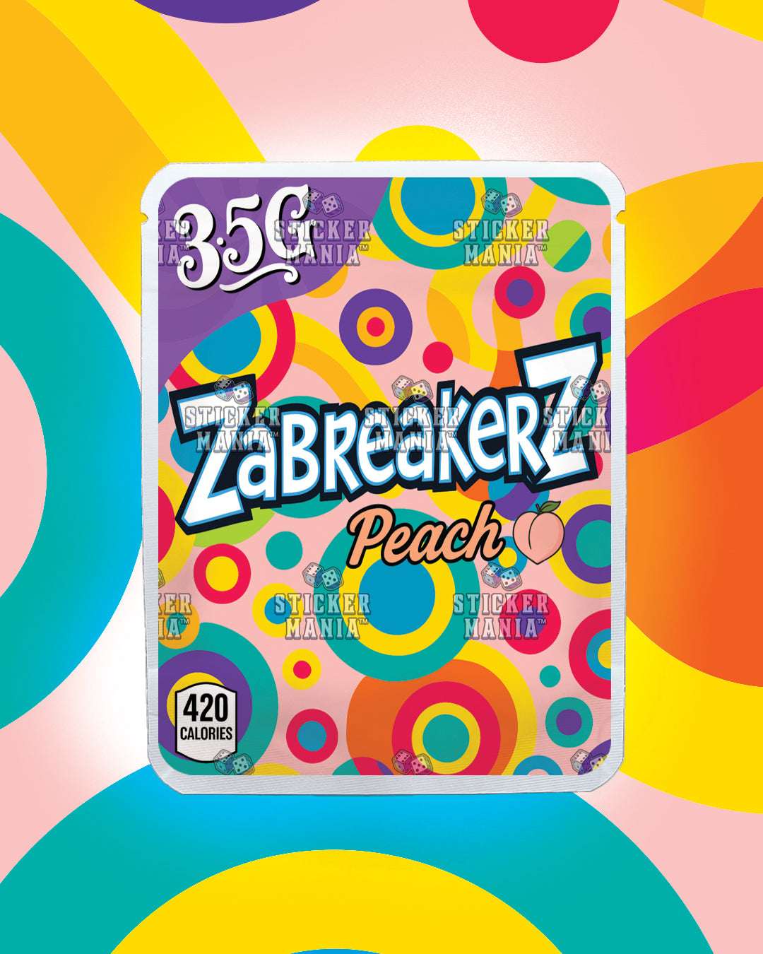 Zabreakerz Peach | Pre-Made Sticker Bag | 3.5g