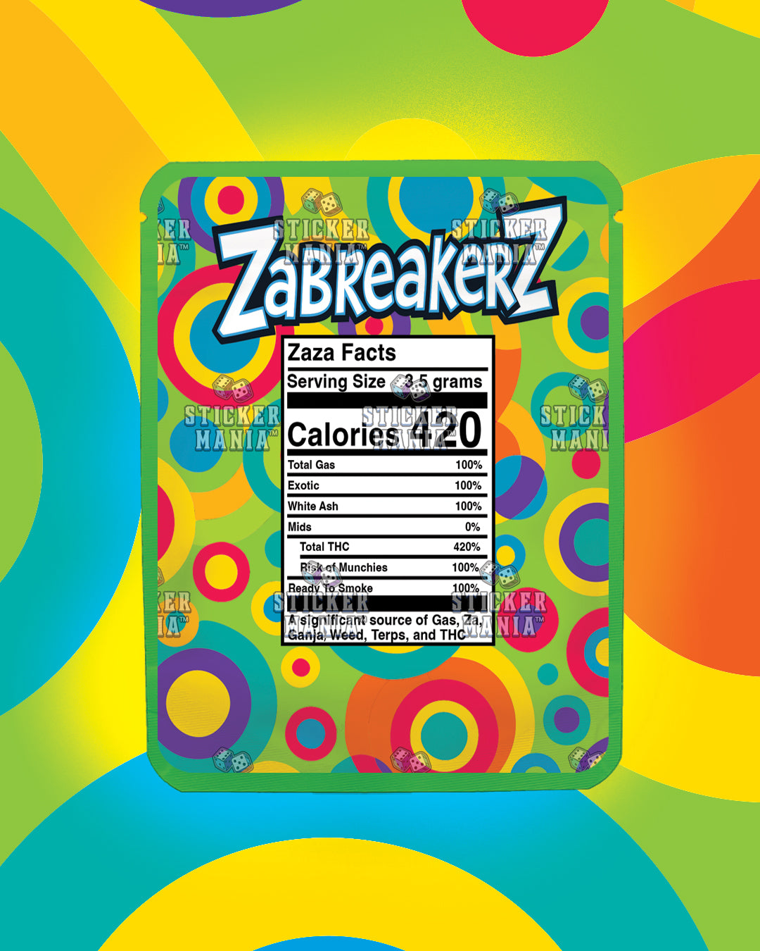 Zabreakerz Pear | Pre-Made Sticker Bag | 3.5g