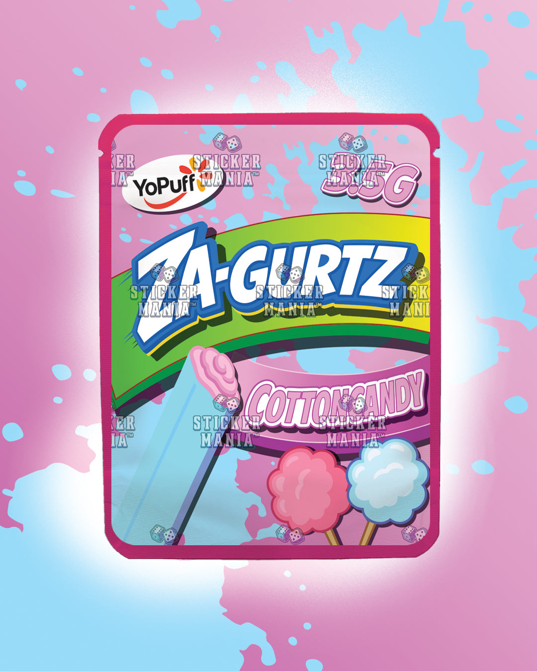 Zagurtz Cotton Candy | Pre-Made Sticker Bag | 3.5g
