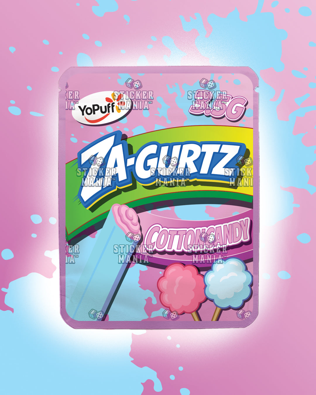 Zagurtz Cotton Candy | Pre-Made Sticker Bag | 3.5g
