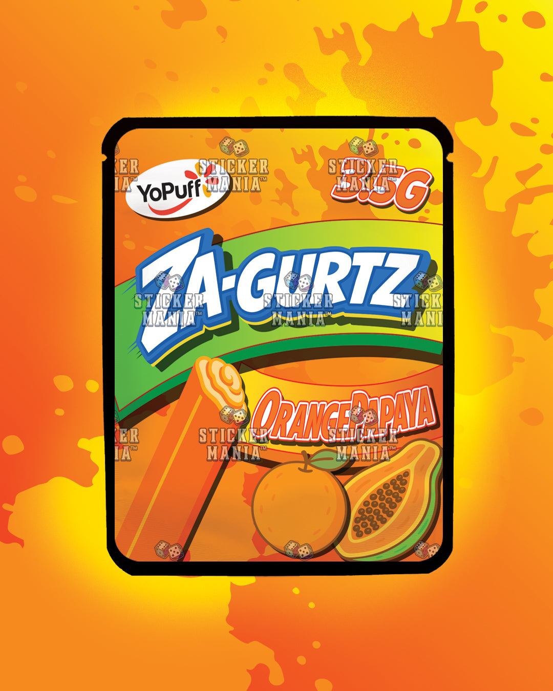 Zagurtz Orange Papaya | Pre-Made Sticker Bag | 3.5g