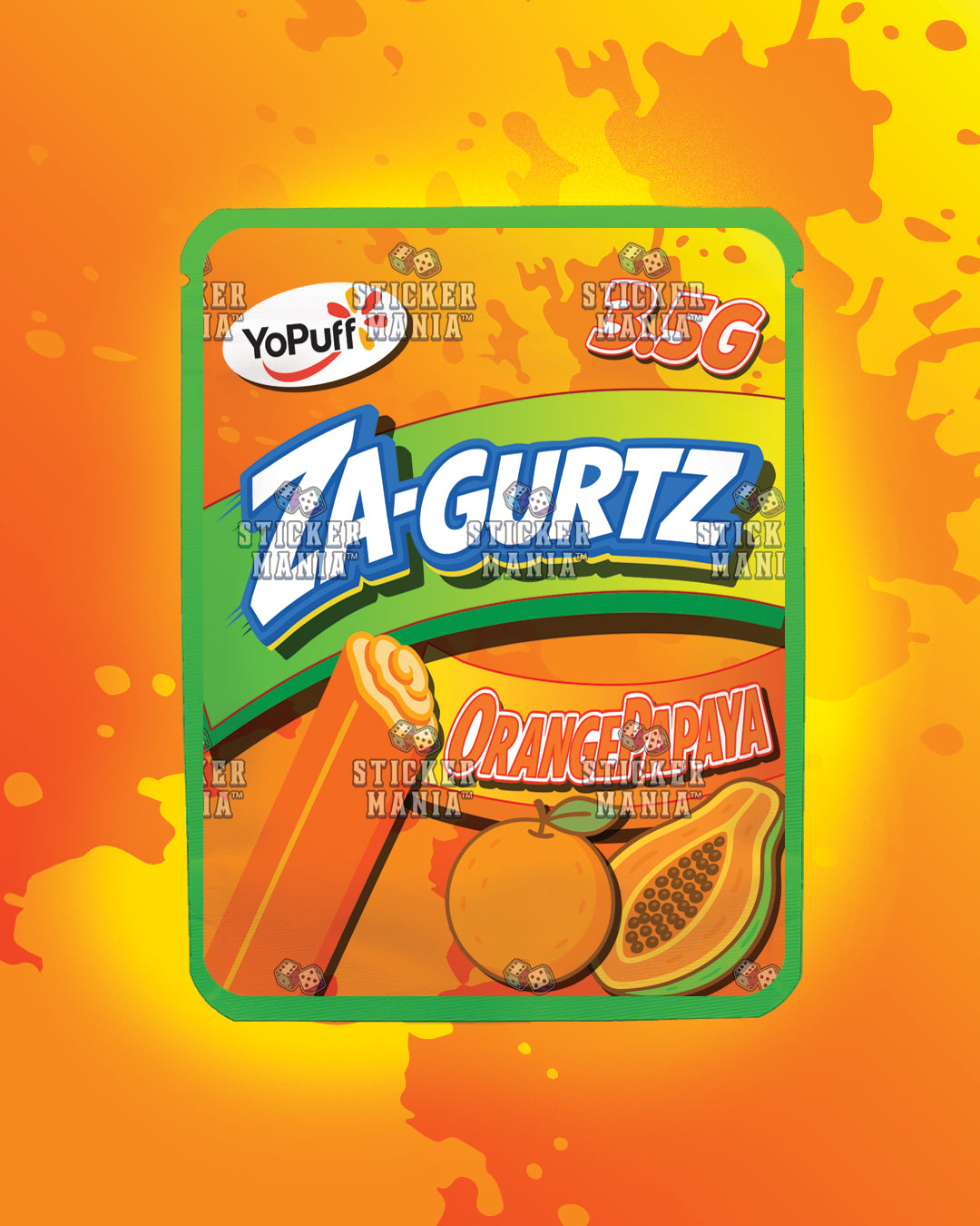 Zagurtz Orange Papaya | Pre-Made Sticker Bag | 3.5g