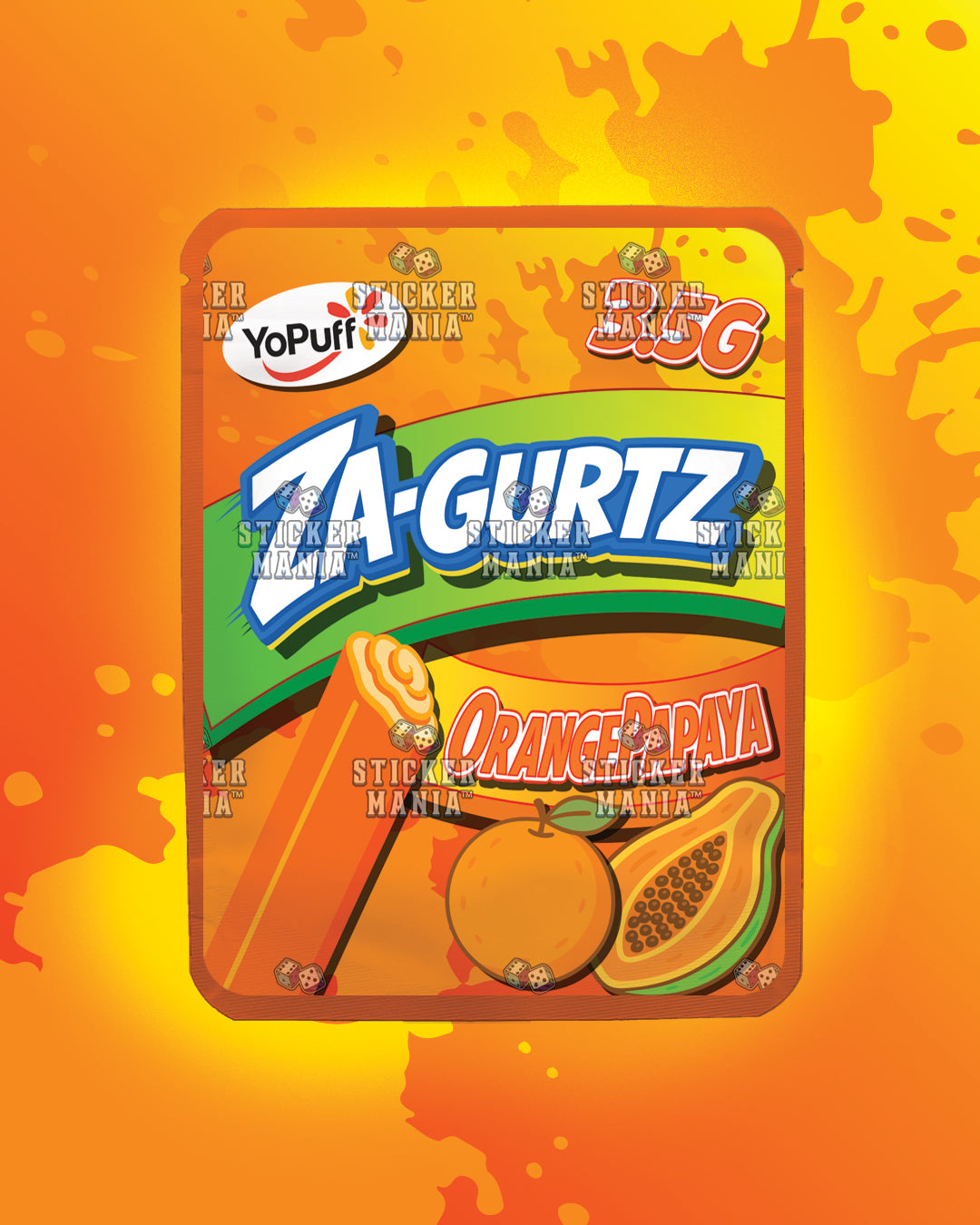 Zagurtz Orange Papaya | Pre-Made Sticker Bag | 3.5g