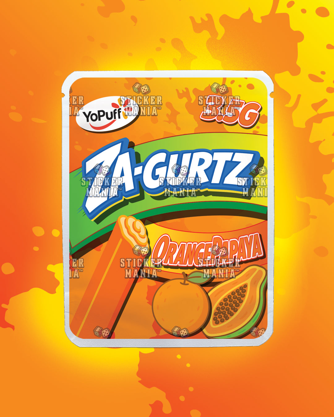 Zagurtz Orange Papaya | Pre-Made Sticker Bag | 3.5g
