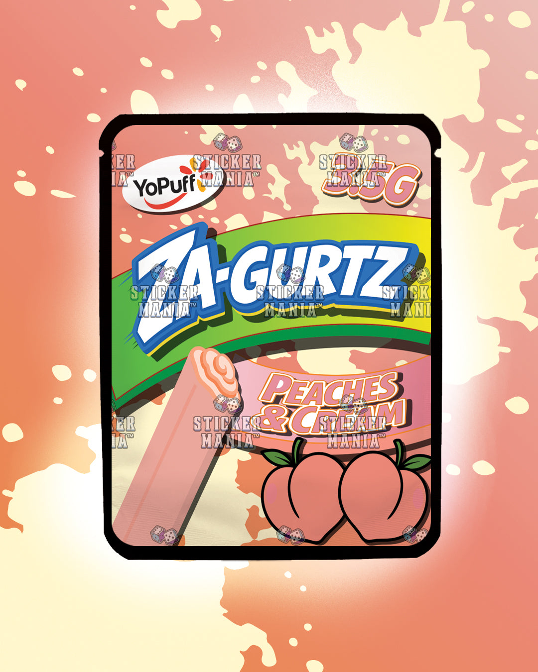 Zagurtz Peaches & Cream | Pre-Made Sticker Bag | 3.5g