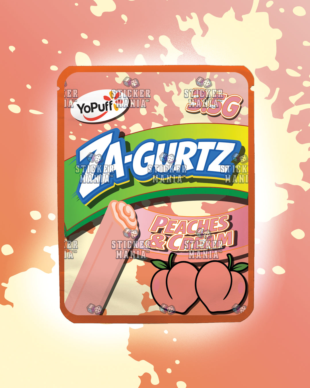 Zagurtz Peaches & Cream | Pre-Made Sticker Bag | 3.5g