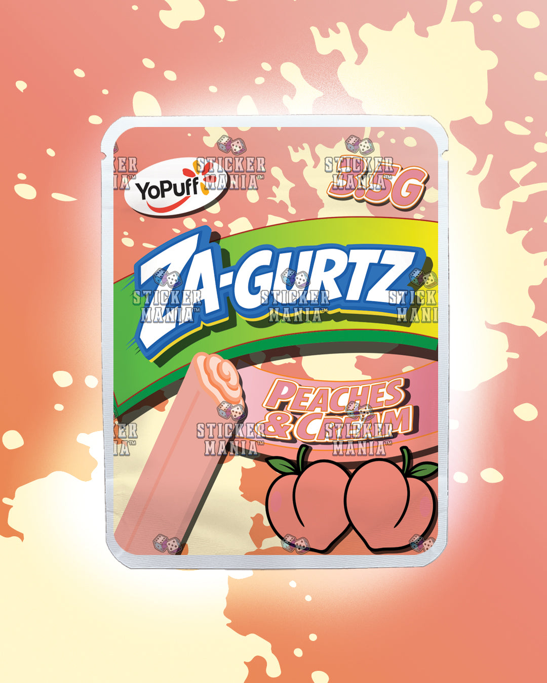 Zagurtz Peaches & Cream | Pre-Made Sticker Bag | 3.5g
