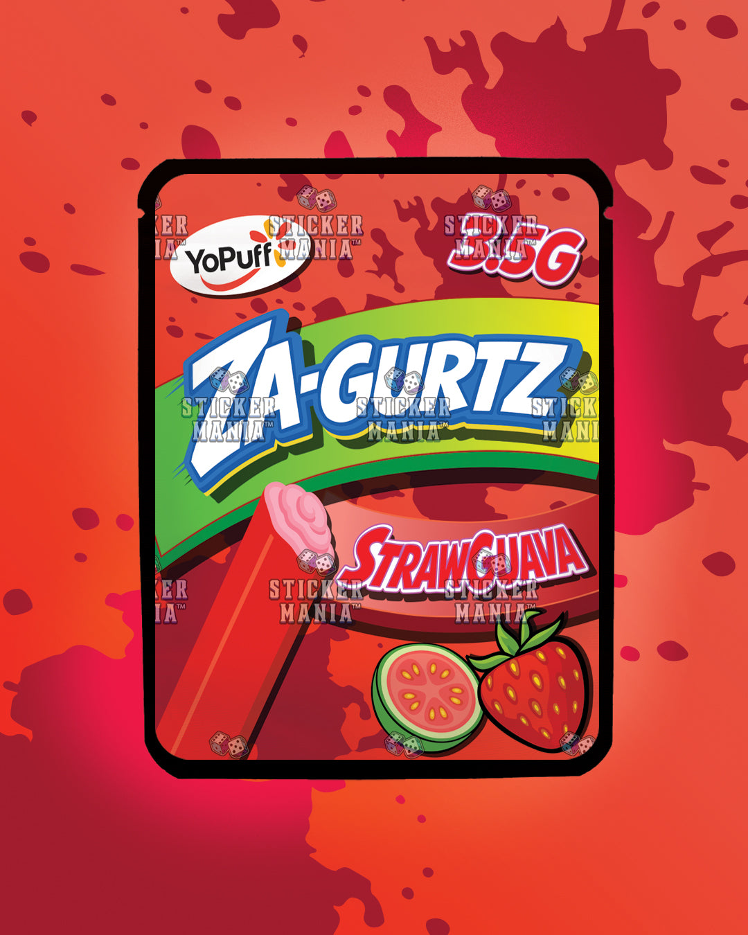 Zagurtz Straw Guava | Pre-Made Sticker Bag | 3.5g