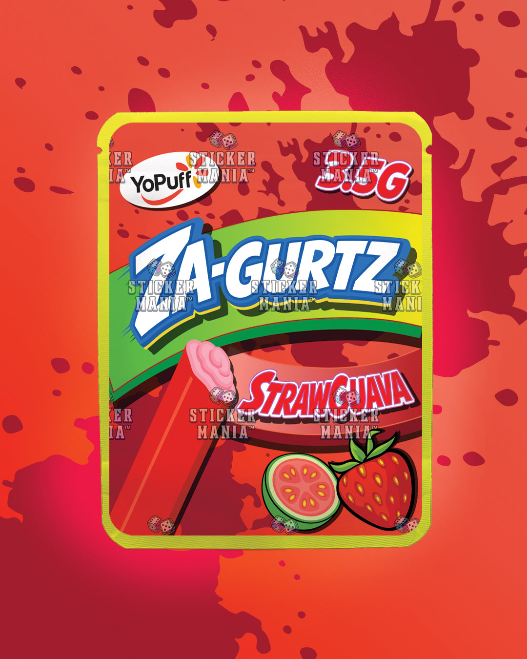 Zagurtz Straw Guava | Pre-Made Sticker Bag | 3.5g