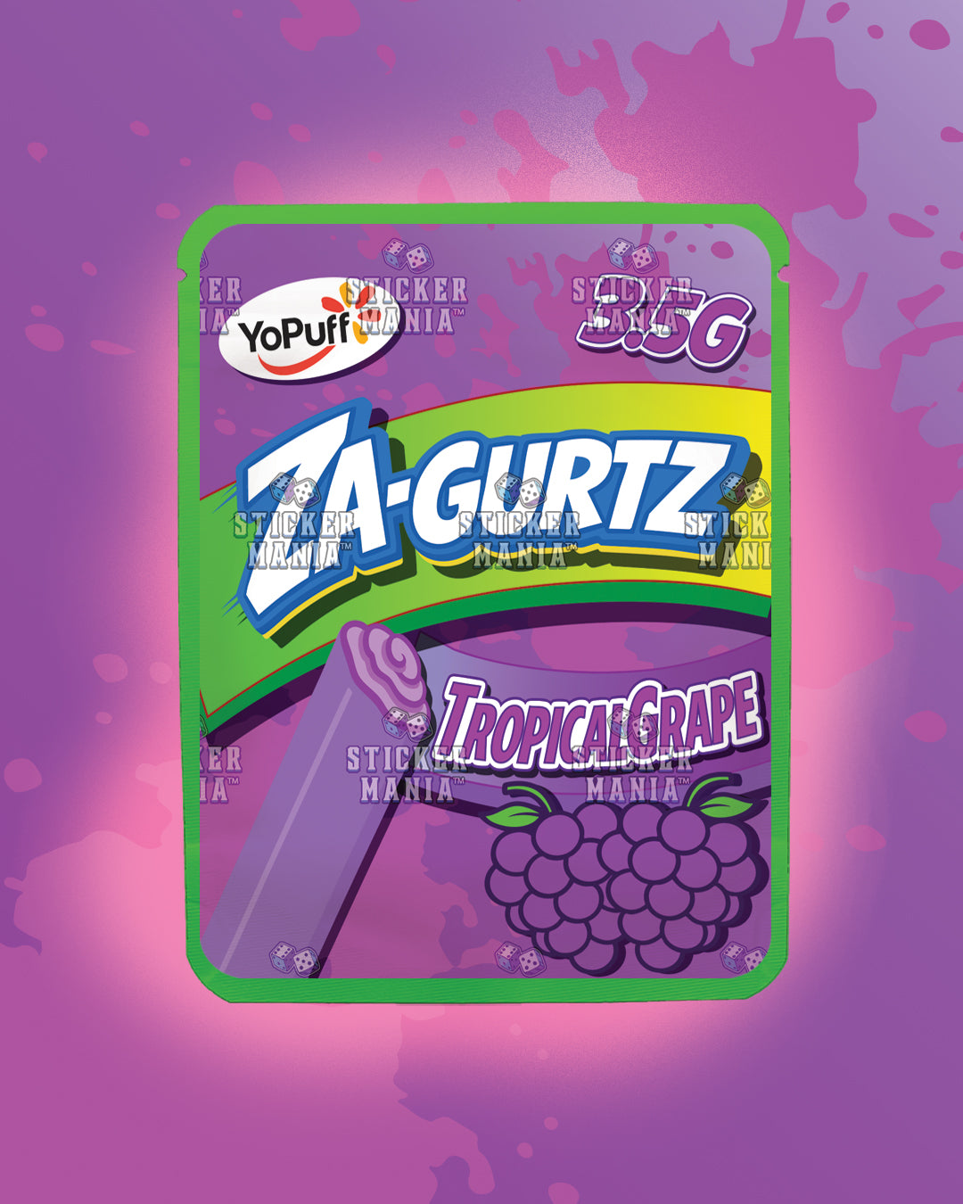 Zagurtz Tropical Grape | Pre-Made Sticker Bag | 3.5g