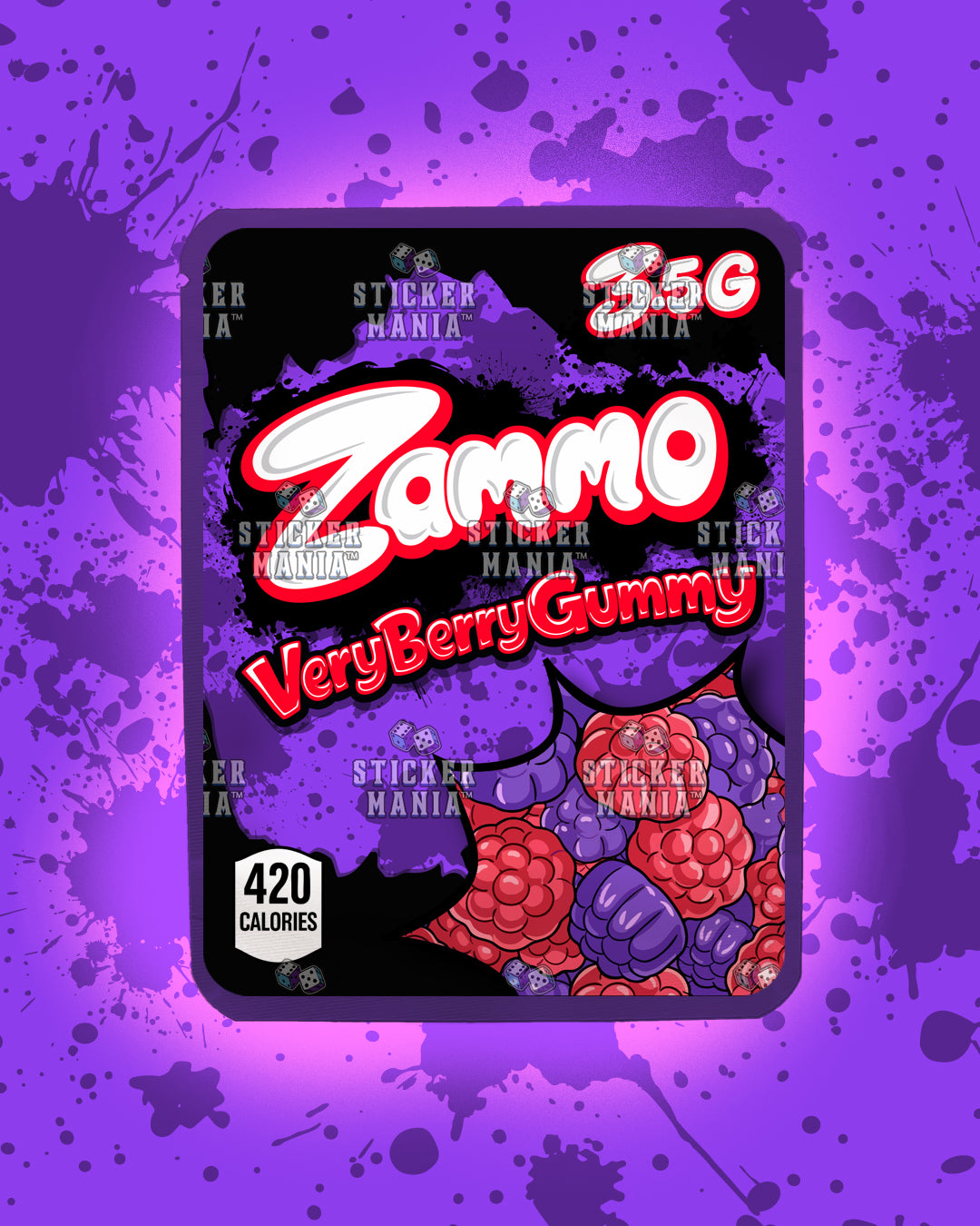 Zammo Very Berry Gummy | Pre-Made Sticker Bag | 3.5g