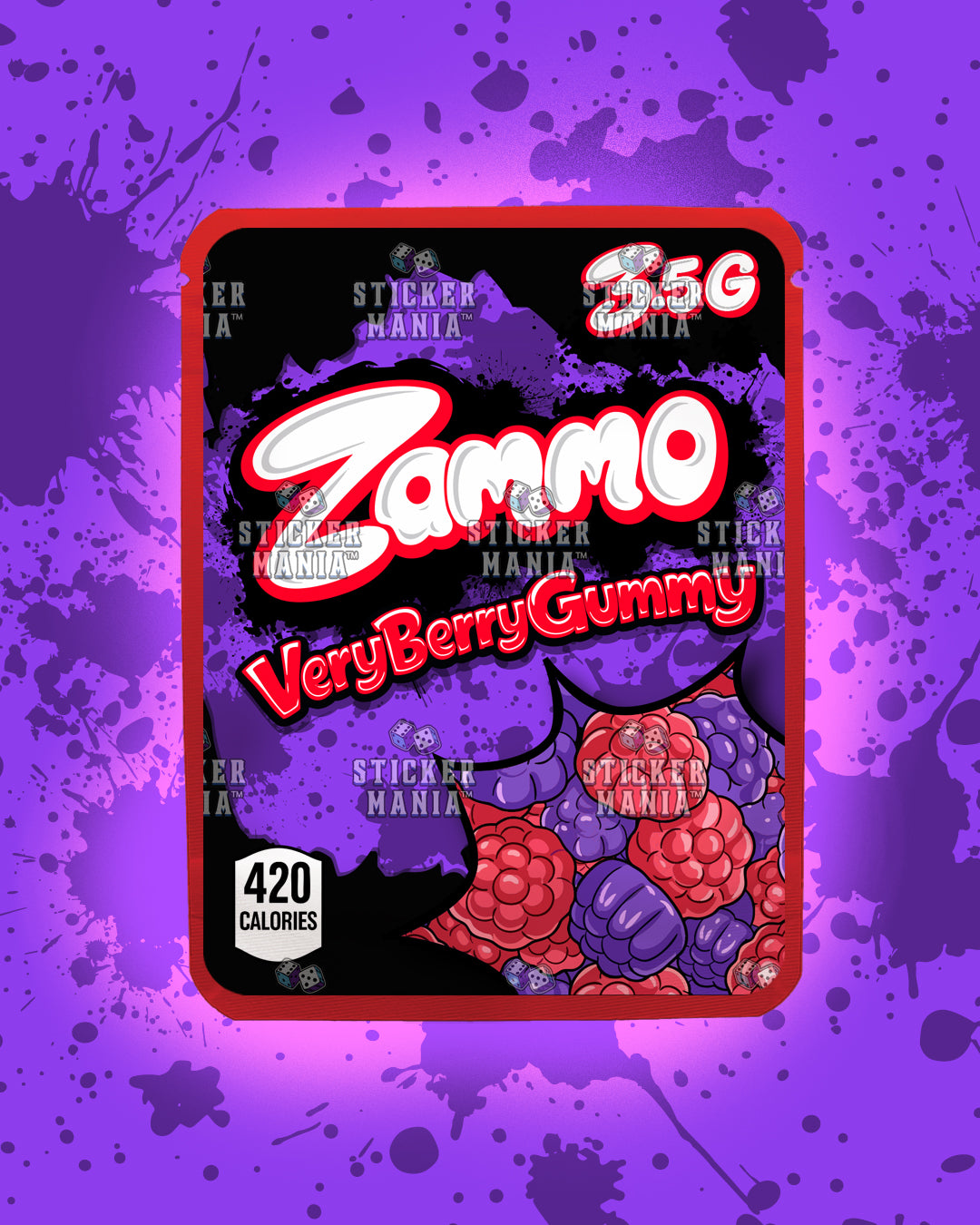 Zammo Very Berry Gummy | Pre-Made Sticker Bag | 3.5g