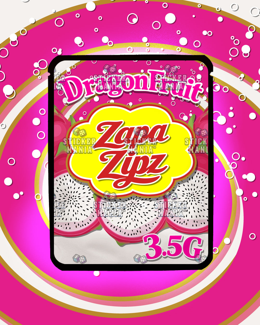 Zapa Zipz Dragon Fruit | Pre-Made Sticker Bag | 3.5g
