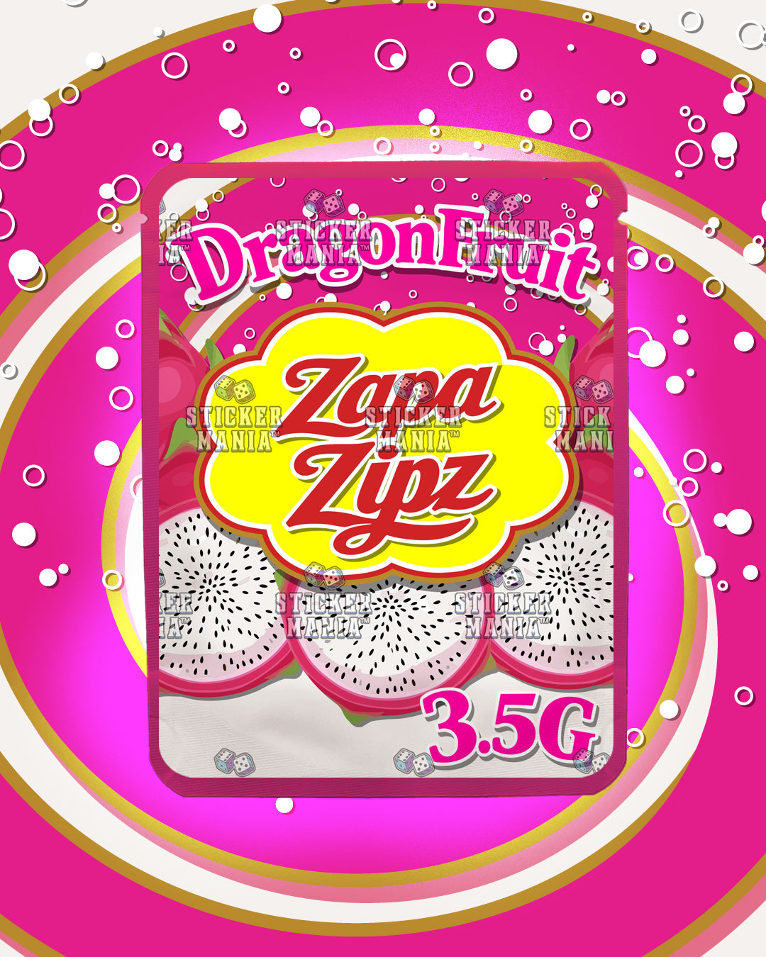 Zapa Zipz Dragon Fruit | Pre-Made Sticker Bag | 3.5g
