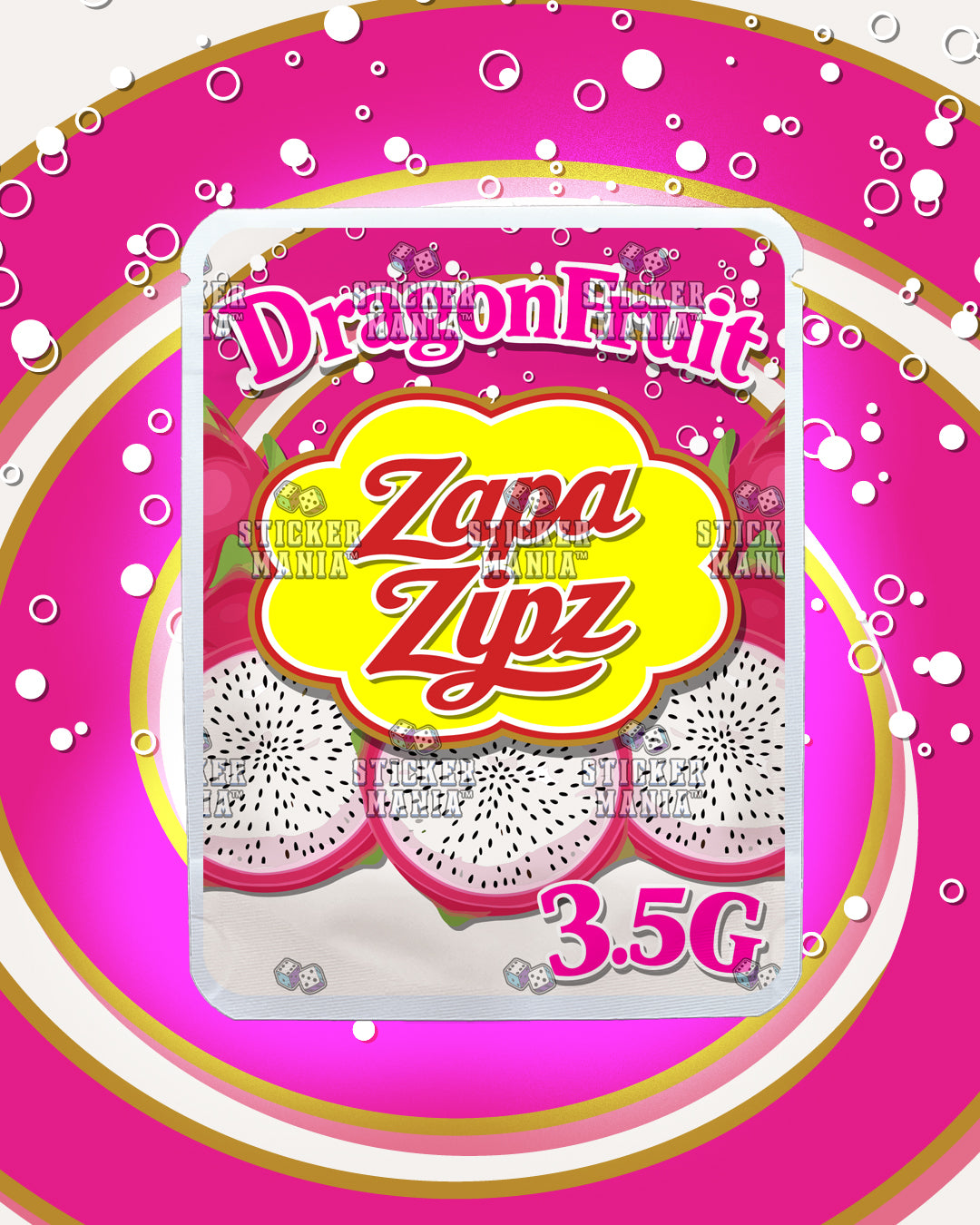 Zapa Zipz Dragon Fruit | Pre-Made Sticker Bag | 3.5g
