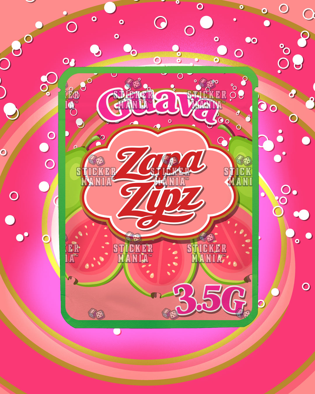 Zapa Zipz Guava | Pre-Made Sticker Bag | 3.5g