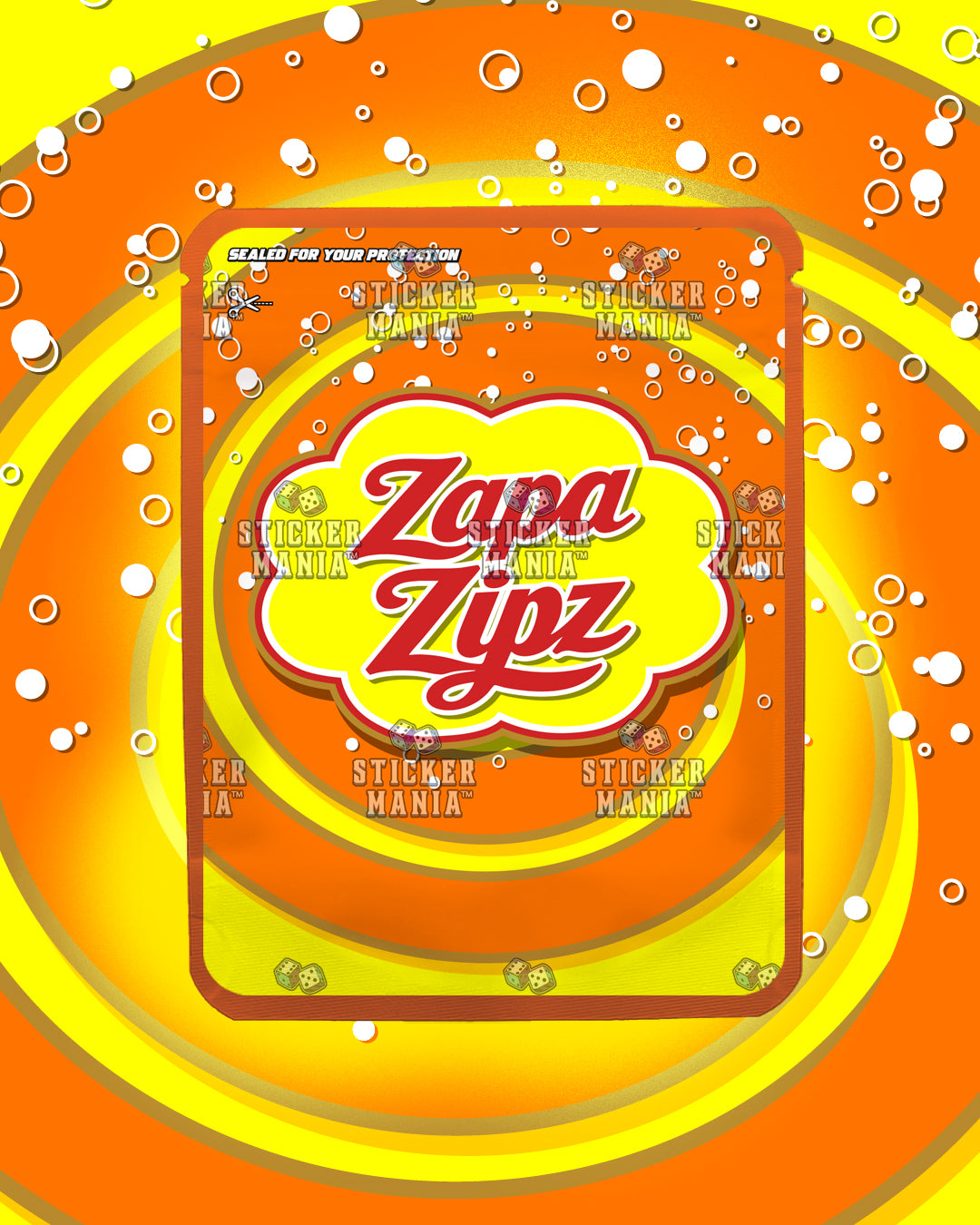 Zapa Zipz Orange | Pre-Made Sticker Bag | 3.5g