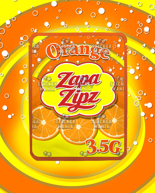 Zapa Zipz Orange | Pre-Made Sticker Bag | 3.5g