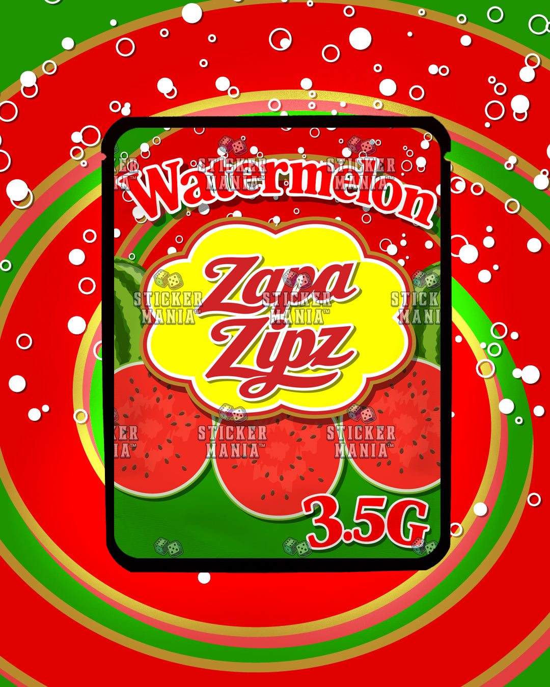 Zapa Zipz Watermelon | Pre-Made Sticker Bag | 3.5g