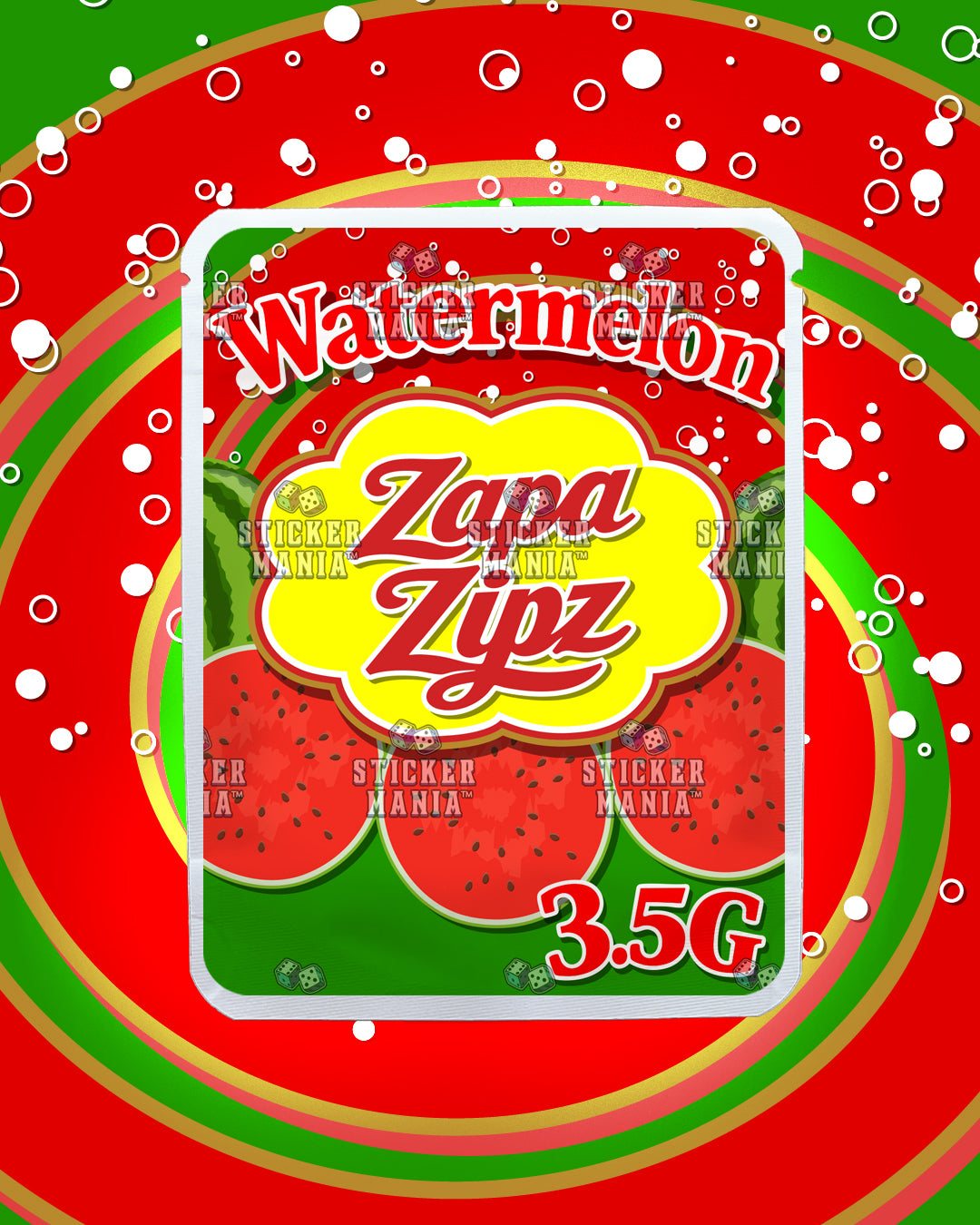 Zapa Zipz Watermelon | Pre-Made Sticker Bag | 3.5g