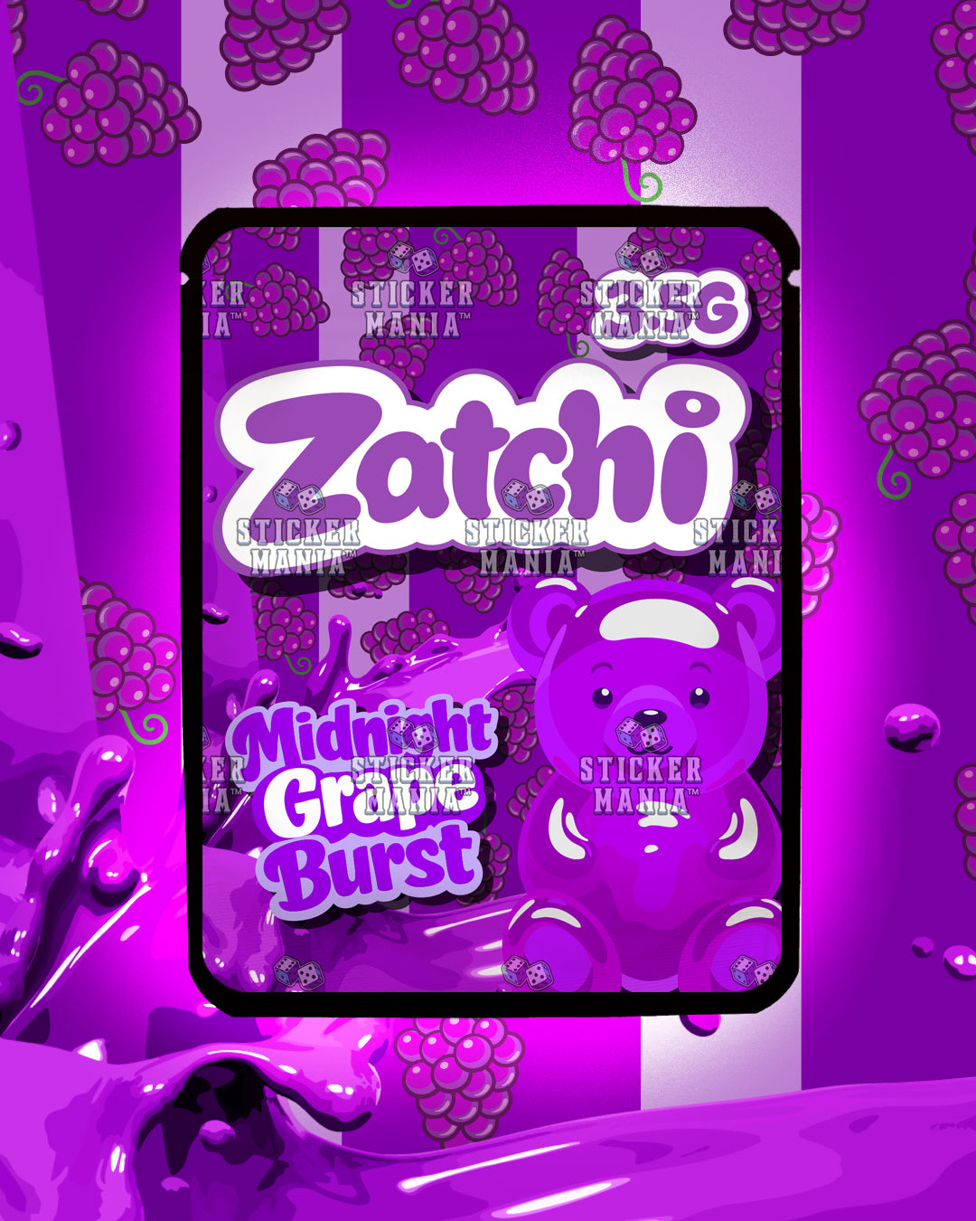 Zatchi Midnight Grape Burst | Pre-Made Sticker Bag | 3.5g