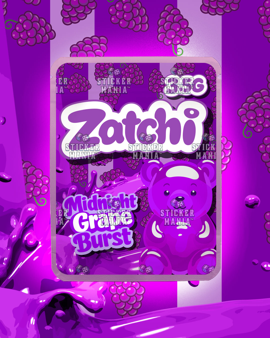 Zatchi Midnight Grape Burst | Pre-Made Sticker Bag | 3.5g
