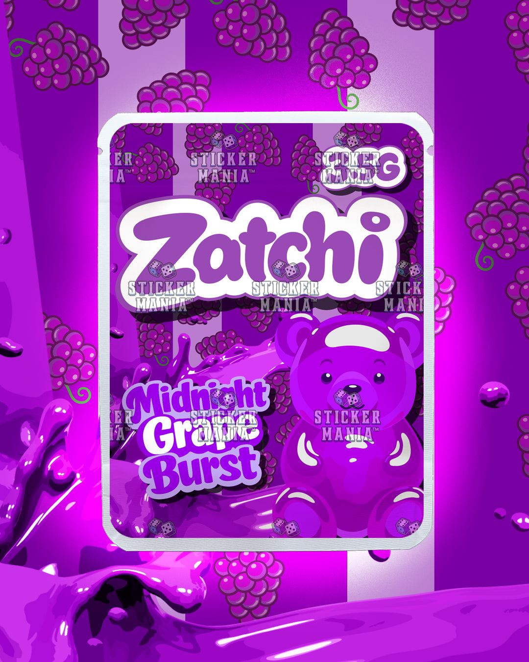 Zatchi Midnight Grape Burst | Pre-Made Sticker Bag | 3.5g