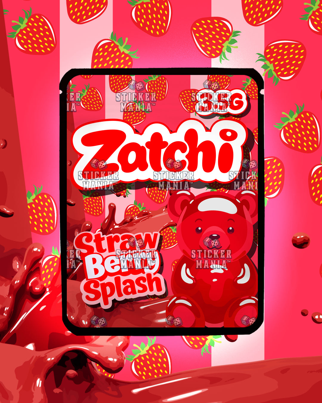 Zatchi Strawberry Splash | Pre-Made Sticker Bag | 3.5g