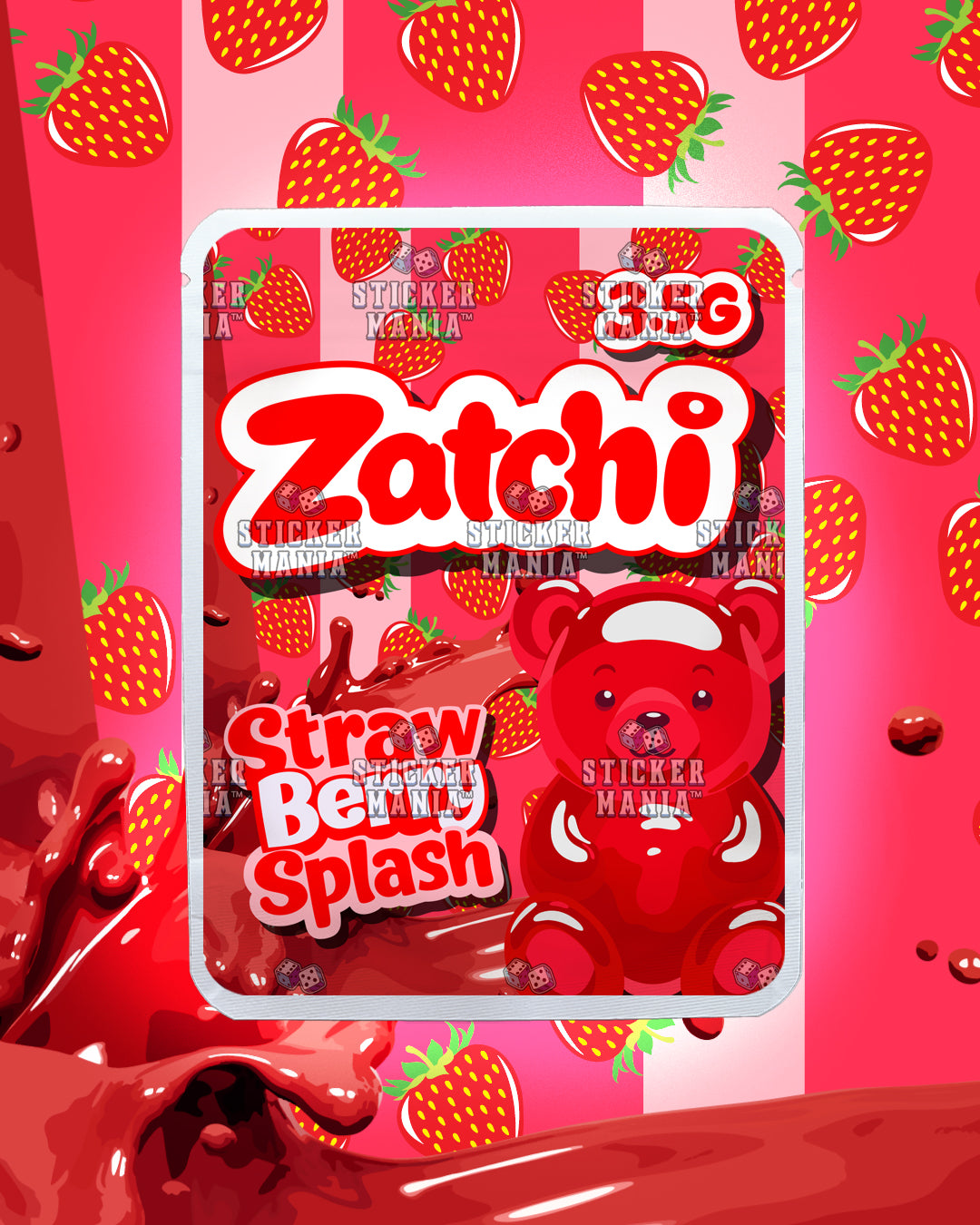 Zatchi Strawberry Splash | Pre-Made Sticker Bag | 3.5g