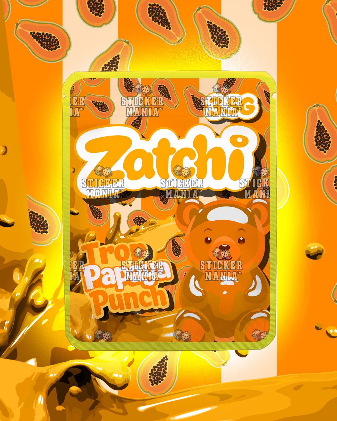 Zatchi Trop Papaya Punch | Pre-Made Sticker Bag | 3.5g