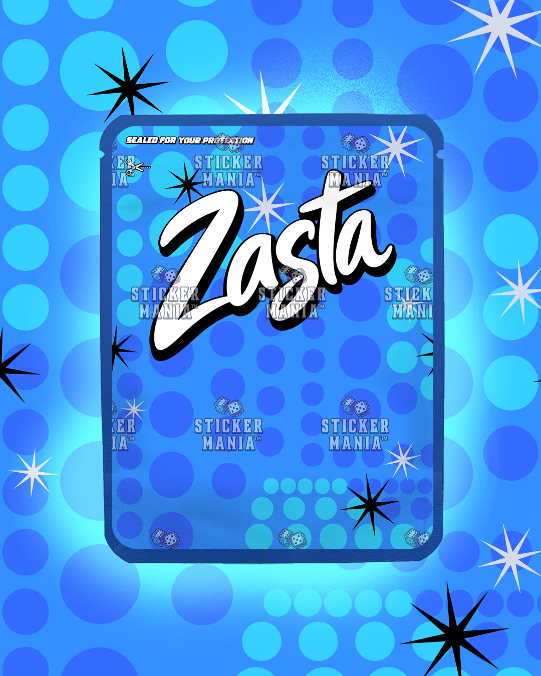 Zasta Blue Razz | Pre-Made Sticker Bag | 3.5g