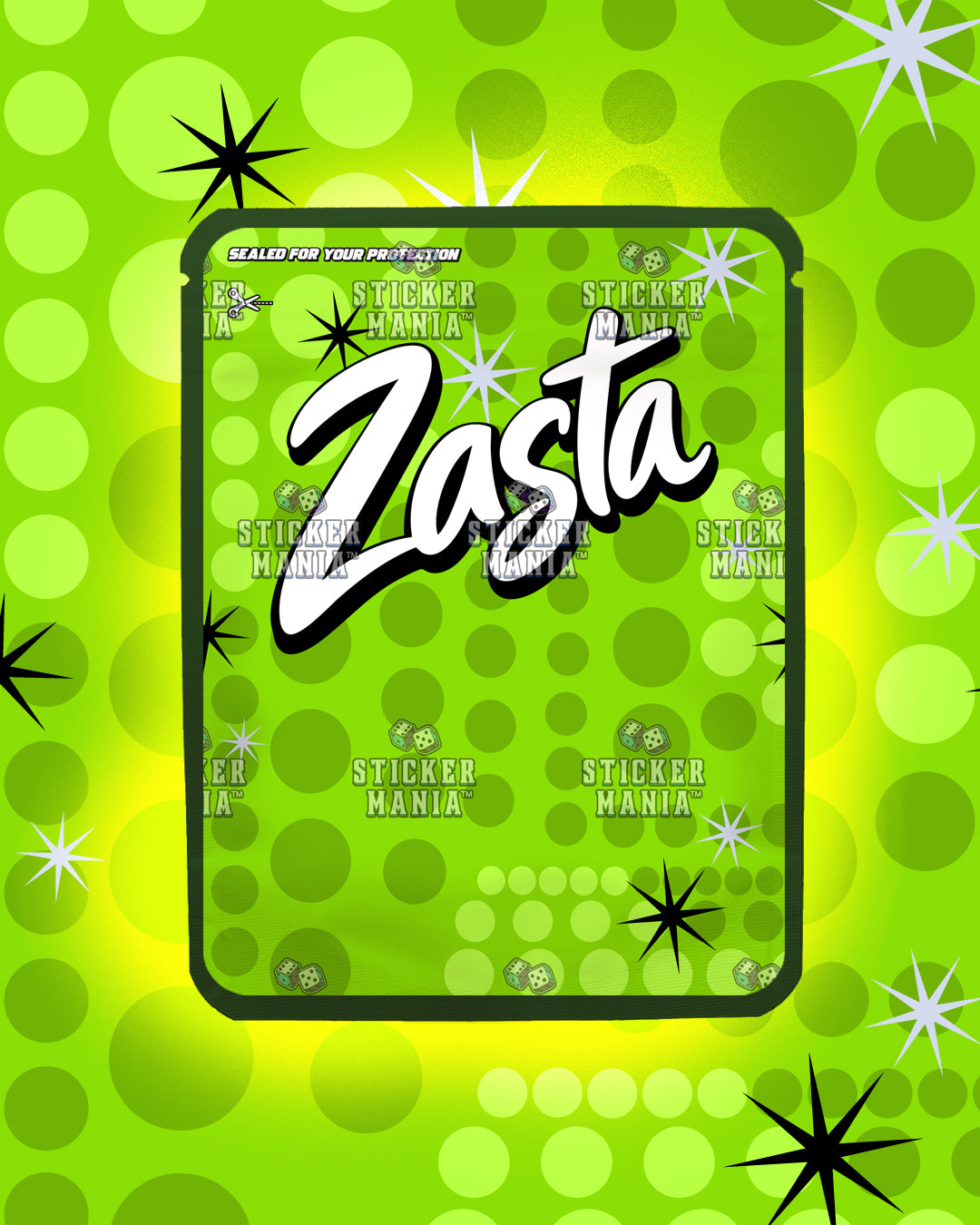Zasta Green Apple | Pre-Made Sticker Bag | 3.5g